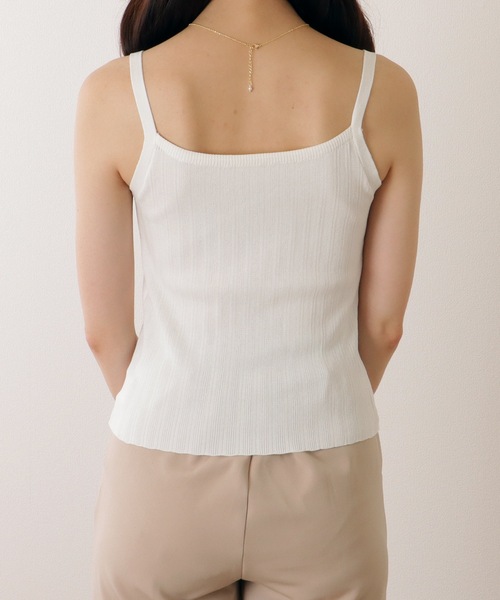 セール】ラウンドネック テレコ ニット キャミソール トップス