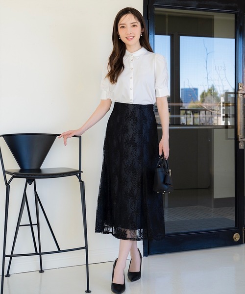 SWINGLE（スウィングル）の「エンブロイダリーイニシャルブラウス（シャツ/ブラウス・レディース・オフホワイト/ネイビー/パープル系その他4・FREE）」の5枚目の写真