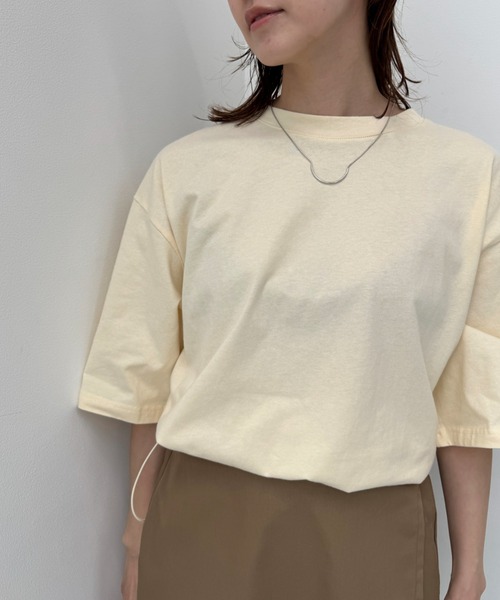 フィヨルド　クロップド　黄色　Tシャツ ドロストクロップドTシャツ（Tシャツ/カットソー）｜y/m（イム