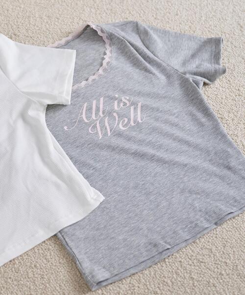 WEGO(ウィゴー)の「WEGO/レースリブTシャツ(Tシャツ/カットソー・レディース・ホワイト/グレー・FREE)」の6枚目の写真