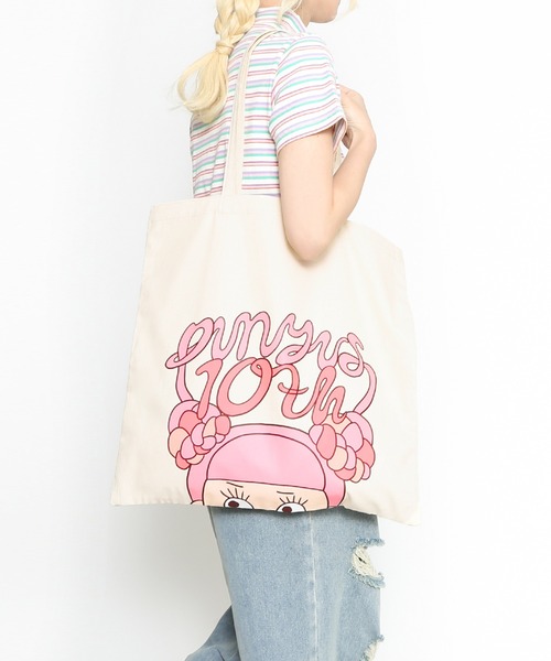 PUNYUS（プニュズ）の「10th Naomiちゃんトートバッグ（トートバッグ・レディース・ブラック/ピンク/アイボリー・FREE）」の2枚目の写真