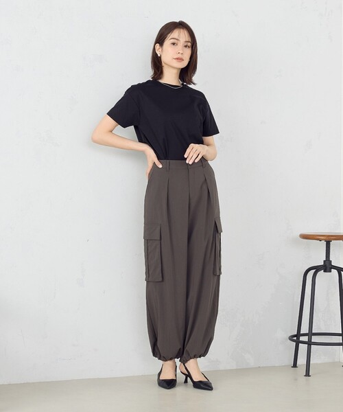 COMME CA ISM（コムサイズム）の「ボックスシルエット クロップド丈Ｔシャツ（Tシャツ/カットソー・レディース・ホワイト/ブラック/ブルー・MEDIUM/LARGE）」の13枚目の写真