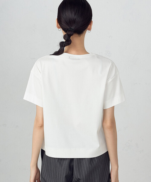 COMME CA ISM（コムサイズム）の「ボックスシルエット クロップド丈Ｔシャツ（Tシャツ/カットソー・レディース・ホワイト/ブラック/ブルー・MEDIUM/LARGE）」の18枚目の写真