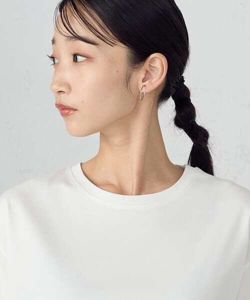 COMME CA ISM（コムサイズム）の「ボックスシルエット クロップド丈Ｔシャツ（Tシャツ/カットソー・レディース・ホワイト/ブラック/ブルー・MEDIUM/LARGE）」の19枚目の写真