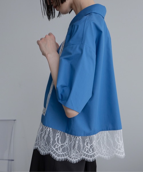 VACANCY（ヴァカンシー）の「レース切替ショートシャツ（シャツ