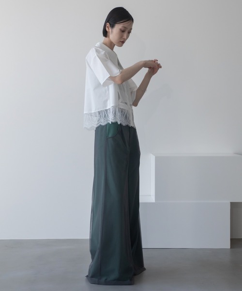 ブラウス シャツ ヴィンテージ レース ショートシャツ レディース JEANASIS - JEANASIS ヴィンテージレースショートシャツSSの通販