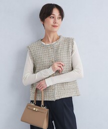 green label relaxing | ミックス ツイード ニット ジレ ベスト  -ウォッシャブル-(ベスト)