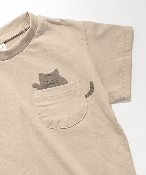 apres les cours（アプレレクール）の「【WEB限定】ポケットモチーフTシャツ（Tシャツ/カットソー・キッズ・オフホワイト/アイボリー/サックスブルー/ベージュ/ラベンダー/チャコール・90/80/110/100/120/130/140）」の4枚目の写真