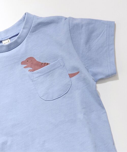 apres les cours（アプレレクール）の「【WEB限定】ポケットモチーフTシャツ（Tシャツ/カットソー・キッズ・オフホワイト/アイボリー/サックスブルー/ベージュ/ラベンダー/チャコール・90/80/110/100/120/130/140）」の5枚目の写真
