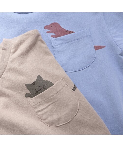 apres les cours（アプレレクール）の「【WEB限定】ポケットモチーフTシャツ（Tシャツ/カットソー・キッズ・オフホワイト/アイボリー/サックスブルー/ベージュ/ラベンダー/チャコール・90/80/110/100/120/130/140）」の15枚目の写真