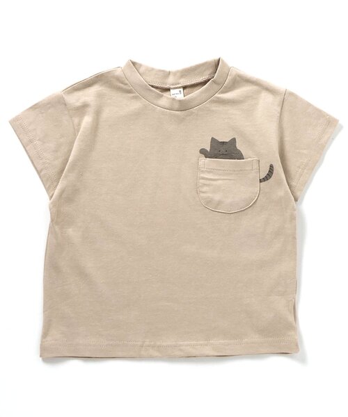 apres les cours（アプレレクール）の「【WEB限定】ポケットモチーフTシャツ（Tシャツ/カットソー・キッズ・オフホワイト/アイボリー/サックスブルー/ベージュ/ラベンダー/チャコール・90/80/110/100/120/130/140）」の16枚目の写真