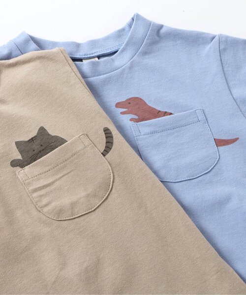 apres les cours（アプレレクール）の「【WEB限定】ポケットモチーフTシャツ（Tシャツ/カットソー・キッズ・オフホワイト/アイボリー/サックスブルー/ベージュ/ラベンダー/チャコール・90/80/110/100/120/130/140）」の21枚目の写真