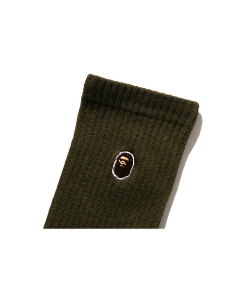 A BATHING APE（アベイシングエイプ）の「APE HEAD ONE POINT SOCKS（ソックス/靴下・メンズ・ブラック/オリーブ/サックスブルー/ホワイト/レッド/パープル・MEDIUM/LARGE）」の10枚目の写真