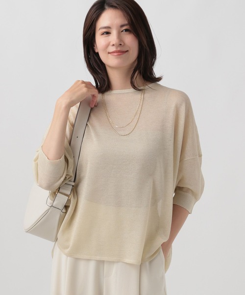 Elura（エルーラ）の「シアラメニット/123995（ニット/セーター・レディース・ライトベージュ/ライトグレー/ネイビー・FREE）」の14枚目の写真