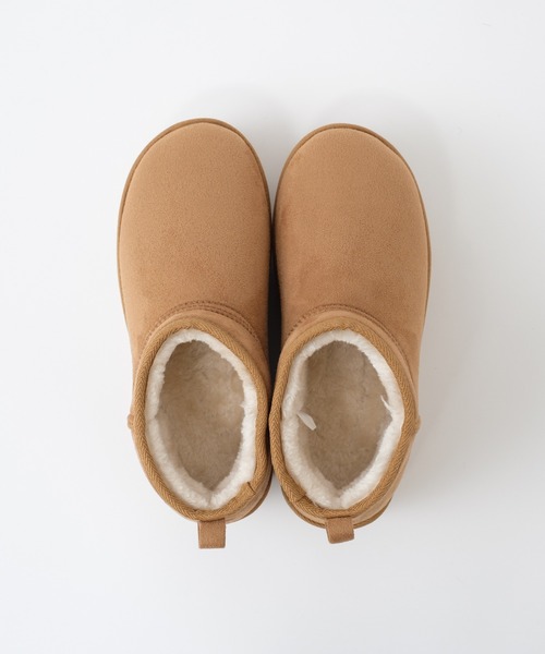 one after another NICE CLAUP（ワンアフターアナザーナイスクラップ）の「NC刺繍入りフェイクムートンショートブーツ（ブーツ・レディース・ブラウン/アイボリー/ダークブラウン・S/M/L）」の18枚目の写真