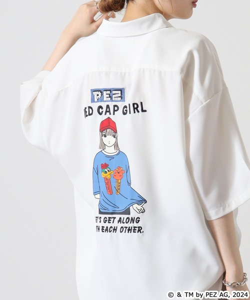 【セール】REDCAPGIRL PEZ×REDCAPGIRL バック刺繍＆プリント ルーズサイズ半袖シャツ（シャツ/ブラウス）｜Red Cap Girl（レッドキャプガール）