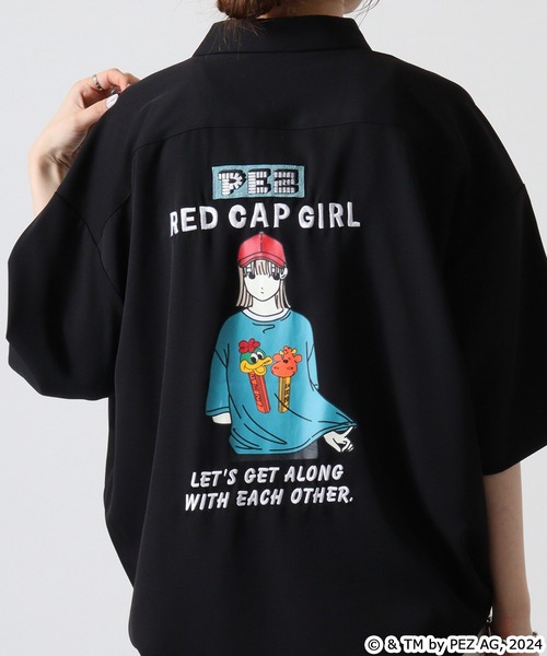【セール】REDCAPGIRL PEZ×REDCAPGIRL バック刺繍＆プリント ルーズサイズ半袖シャツ（シャツ/ブラウス）｜Red Cap Girl（レッドキャプガール）