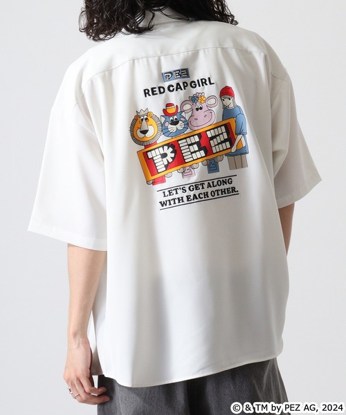 【セール】REDCAPGIRL PEZ×REDCAPGIRL バック刺繍＆プリント ルーズサイズ半袖シャツ（シャツ/ブラウス）｜Red Cap Girl（レッドキャプガール）