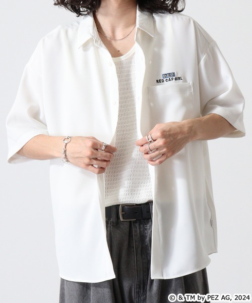 【セール】REDCAPGIRL PEZ×REDCAPGIRL バック刺繍＆プリント ルーズサイズ半袖シャツ（シャツ/ブラウス）｜Red Cap Girl（レッドキャプガール）