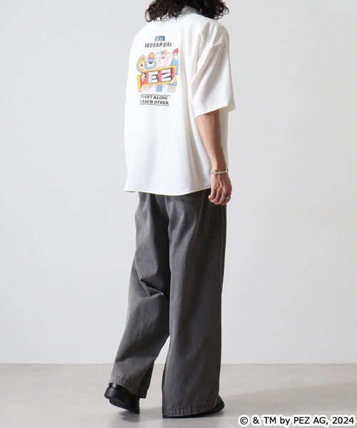 【セール】REDCAPGIRL PEZ×REDCAPGIRL バック刺繍＆プリント ルーズサイズ半袖シャツ（シャツ/ブラウス）｜Red Cap Girl（レッドキャプガール）