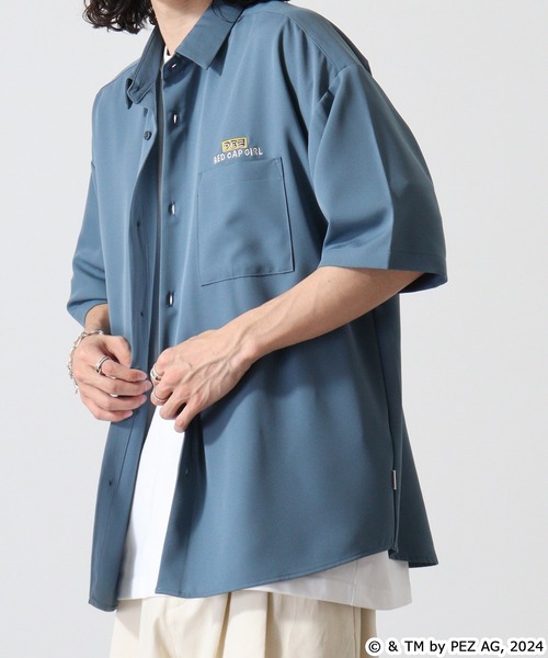 【セール】REDCAPGIRL PEZ×REDCAPGIRL バック刺繍＆プリント ルーズサイズ半袖シャツ（シャツ/ブラウス）｜Red Cap Girl（レッドキャプガール）