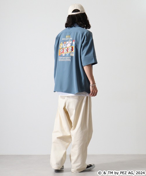 【セール】REDCAPGIRL PEZ×REDCAPGIRL バック刺繍＆プリント ルーズサイズ半袖シャツ（シャツ/ブラウス）｜Red Cap Girl（レッドキャプガール）