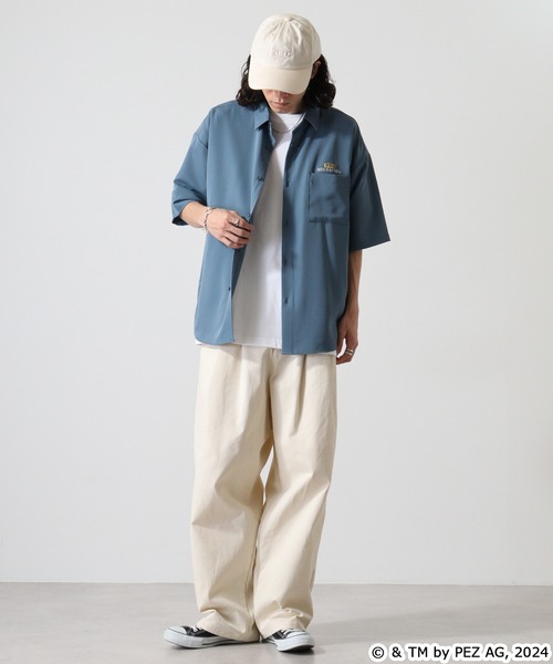 【セール】REDCAPGIRL PEZ×REDCAPGIRL バック刺繍＆プリント ルーズサイズ半袖シャツ（シャツ/ブラウス）｜Red Cap Girl（レッドキャプガール）