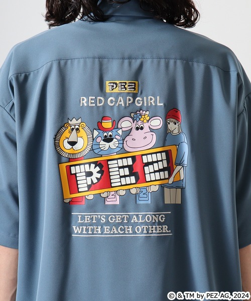 【セール】REDCAPGIRL PEZ×REDCAPGIRL バック刺繍＆プリント ルーズサイズ半袖シャツ（シャツ/ブラウス）｜Red Cap Girl（レッドキャプガール）