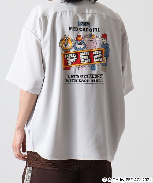 【セール】REDCAPGIRL PEZ×REDCAPGIRL バック刺繍＆プリント ルーズサイズ半袖シャツ（シャツ/ブラウス）｜Red Cap Girl（レッドキャプガール）