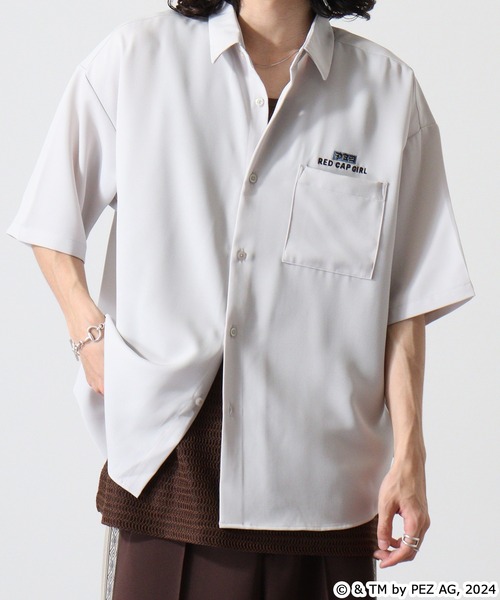 【セール】REDCAPGIRL PEZ×REDCAPGIRL バック刺繍＆プリント ルーズサイズ半袖シャツ（シャツ/ブラウス）｜Red Cap Girl（レッドキャプガール）