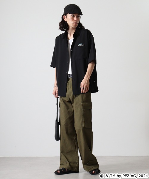 【セール】REDCAPGIRL PEZ×REDCAPGIRL バック刺繍＆プリント ルーズサイズ半袖シャツ（シャツ/ブラウス）｜Red Cap Girl（レッドキャプガール）