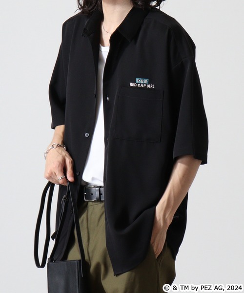【セール】REDCAPGIRL PEZ×REDCAPGIRL バック刺繍＆プリント ルーズサイズ半袖シャツ（シャツ/ブラウス）｜Red Cap Girl（レッドキャプガール）