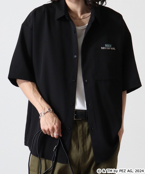 【セール】REDCAPGIRL PEZ×REDCAPGIRL バック刺繍＆プリント ルーズサイズ半袖シャツ（シャツ/ブラウス）｜Red Cap Girl（レッドキャプガール）