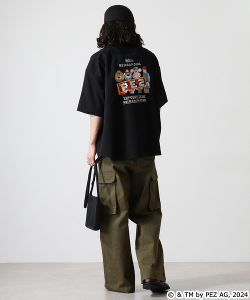 【セール】REDCAPGIRL PEZ×REDCAPGIRL バック刺繍＆プリント ルーズサイズ半袖シャツ（シャツ/ブラウス）｜Red Cap Girl（レッドキャプガール）