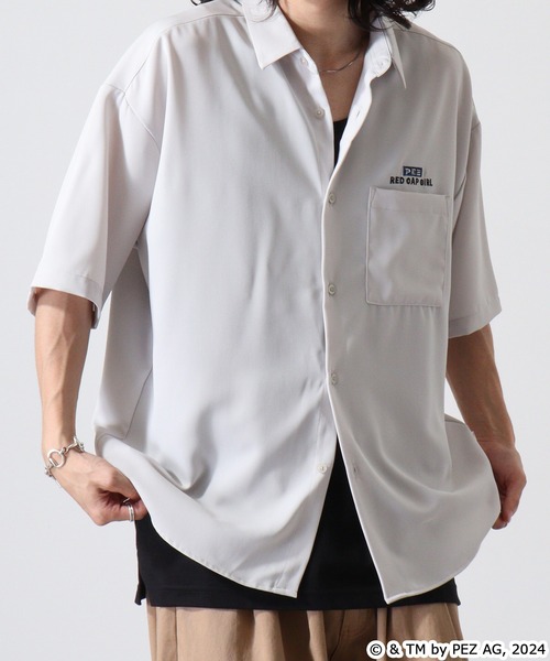 【セール】REDCAPGIRL PEZ×REDCAPGIRL バック刺繍＆プリント ルーズサイズ半袖シャツ（シャツ/ブラウス）｜Red Cap Girl（レッドキャプガール）