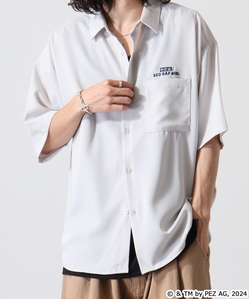 【セール】REDCAPGIRL PEZ×REDCAPGIRL バック刺繍＆プリント ルーズサイズ半袖シャツ（シャツ/ブラウス）｜Red Cap Girl（レッドキャプガール）