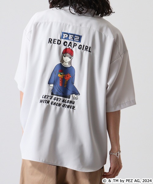 【セール】REDCAPGIRL PEZ×REDCAPGIRL バック刺繍＆プリント ルーズサイズ半袖シャツ（シャツ/ブラウス）｜Red Cap Girl（レッドキャプガール）