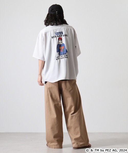 【セール】REDCAPGIRL PEZ×REDCAPGIRL バック刺繍＆プリント ルーズサイズ半袖シャツ（シャツ/ブラウス）｜Red Cap Girl（レッドキャプガール）