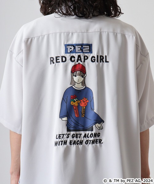 【セール】REDCAPGIRL PEZ×REDCAPGIRL バック刺繍＆プリント ルーズサイズ半袖シャツ（シャツ/ブラウス）｜Red Cap Girl（レッドキャプガール）
