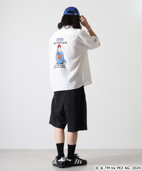 【セール】REDCAPGIRL PEZ×REDCAPGIRL バック刺繍＆プリント ルーズサイズ半袖シャツ（シャツ/ブラウス）｜Red Cap Girl（レッドキャプガール）