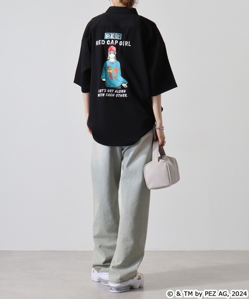 【セール】REDCAPGIRL PEZ×REDCAPGIRL バック刺繍＆プリント ルーズサイズ半袖シャツ（シャツ/ブラウス）｜Red Cap Girl（レッドキャプガール）