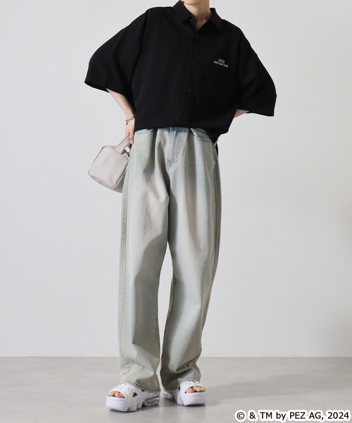 【セール】REDCAPGIRL PEZ×REDCAPGIRL バック刺繍＆プリント ルーズサイズ半袖シャツ（シャツ/ブラウス）｜Red Cap Girl（レッドキャプガール）