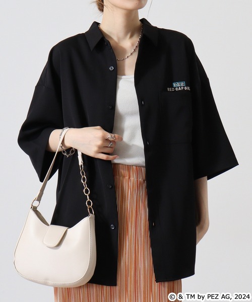 【セール】REDCAPGIRL PEZ×REDCAPGIRL バック刺繍＆プリント ルーズサイズ半袖シャツ（シャツ/ブラウス）｜Red Cap Girl（レッドキャプガール）