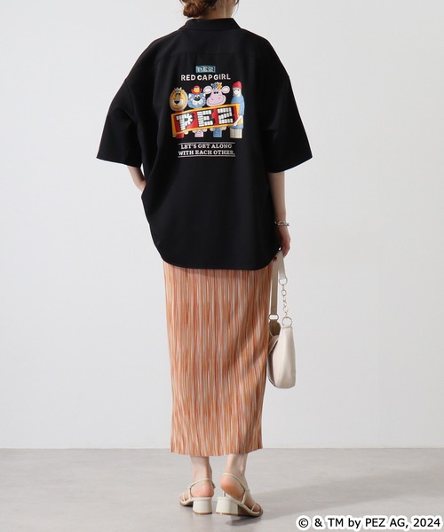 【セール】REDCAPGIRL PEZ×REDCAPGIRL バック刺繍＆プリント ルーズサイズ半袖シャツ（シャツ/ブラウス）｜Red Cap Girl（レッドキャプガール）