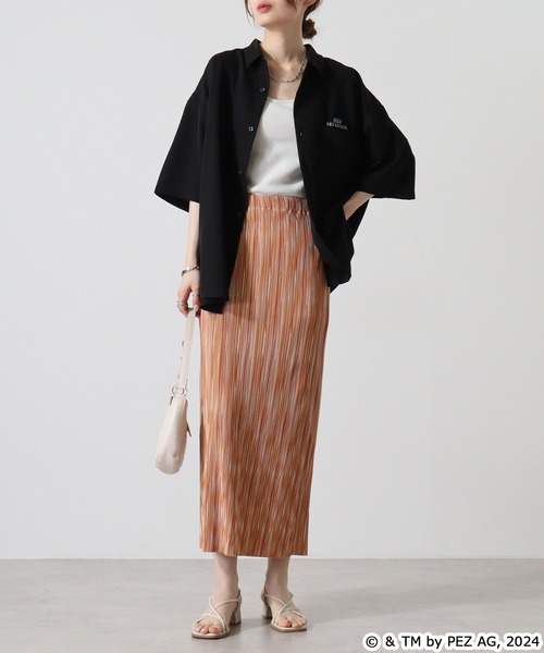 【セール】REDCAPGIRL PEZ×REDCAPGIRL バック刺繍＆プリント ルーズサイズ半袖シャツ（シャツ/ブラウス）｜Red Cap Girl（レッドキャプガール）