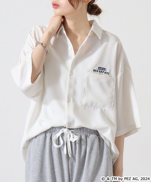 【セール】REDCAPGIRL PEZ×REDCAPGIRL バック刺繍＆プリント ルーズサイズ半袖シャツ（シャツ/ブラウス）｜Red Cap Girl（レッドキャプガール）