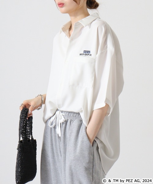 【セール】REDCAPGIRL PEZ×REDCAPGIRL バック刺繍＆プリント ルーズサイズ半袖シャツ（シャツ/ブラウス）｜Red Cap Girl（レッドキャプガール）