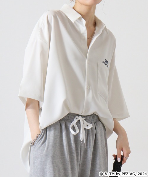 【セール】REDCAPGIRL PEZ×REDCAPGIRL バック刺繍＆プリント ルーズサイズ半袖シャツ（シャツ/ブラウス）｜Red Cap Girl（レッドキャプガール）