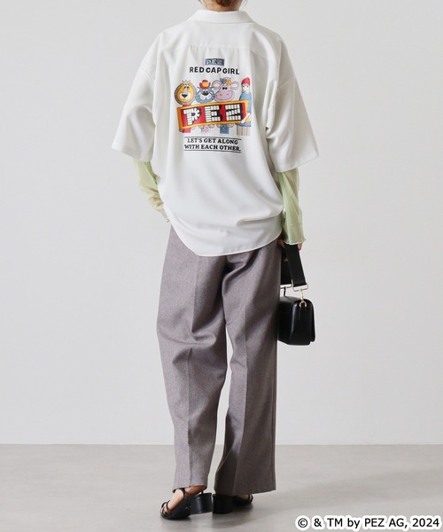 【セール】REDCAPGIRL PEZ×REDCAPGIRL バック刺繍＆プリント ルーズサイズ半袖シャツ（シャツ/ブラウス）｜Red Cap Girl（レッドキャプガール）