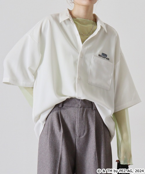 【セール】REDCAPGIRL PEZ×REDCAPGIRL バック刺繍＆プリント ルーズサイズ半袖シャツ（シャツ/ブラウス）｜Red Cap Girl（レッドキャプガール）